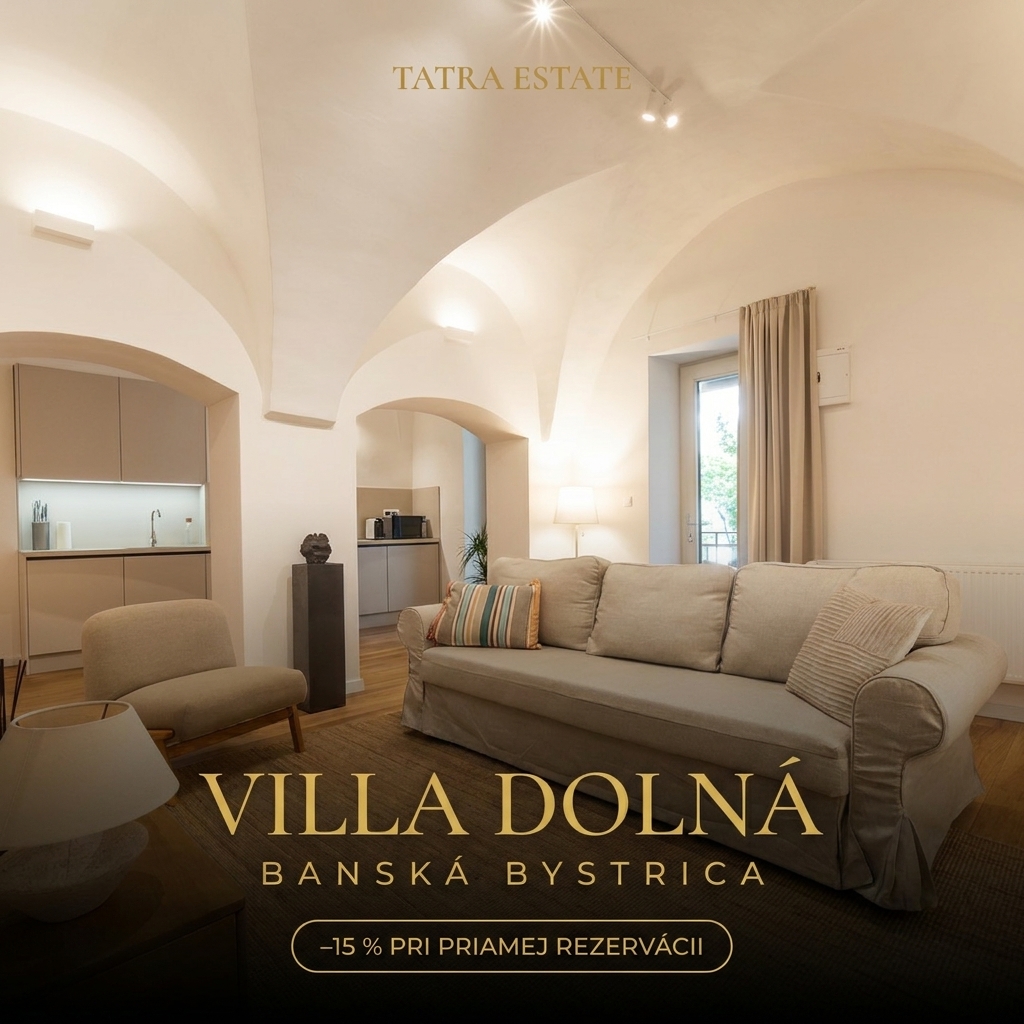 Villa Dolná — apartmán s klenbovým stropom